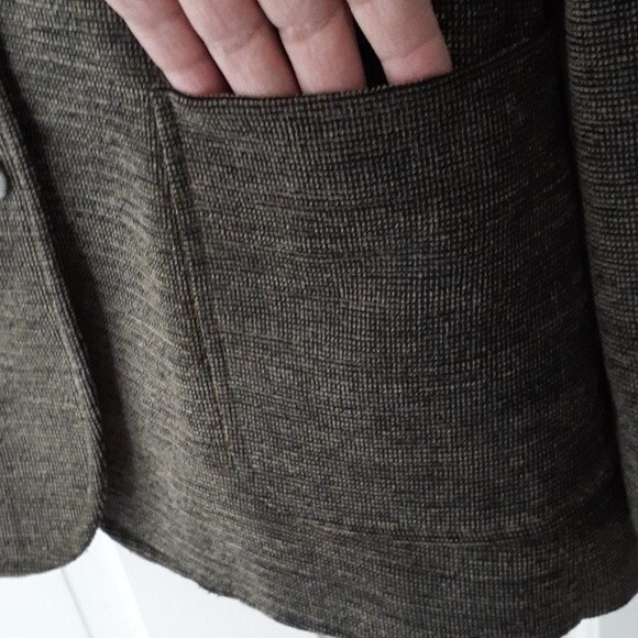 Saks Fifth Avenue jacket 8p 8 p black tan blazer quiet luxury old money classic - Picture 5 of 7